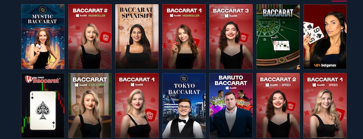 A look at Rabona Kuwait Casino's huge selection of baccarat games