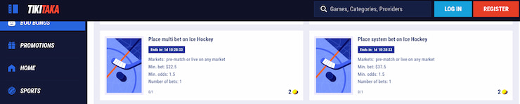 A look at how to bet on NHL-themed competitions at TikiTaka