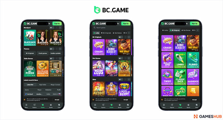 A look at the live dealer options on mobile at BC.Game crypto casino NZ