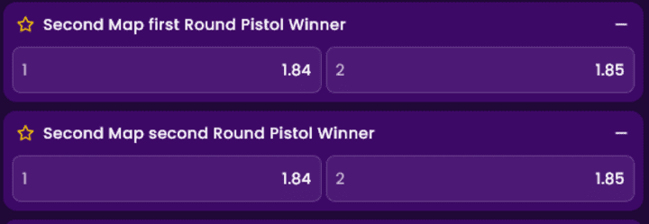 A look at the pistol winners CSGO betting market