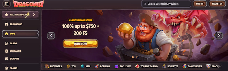 A look at the welcome bonus available at Dragonia Canada online casino