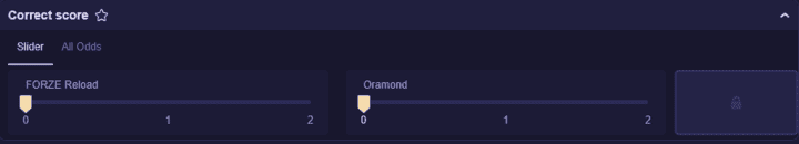 An example of correct score CSGO betting