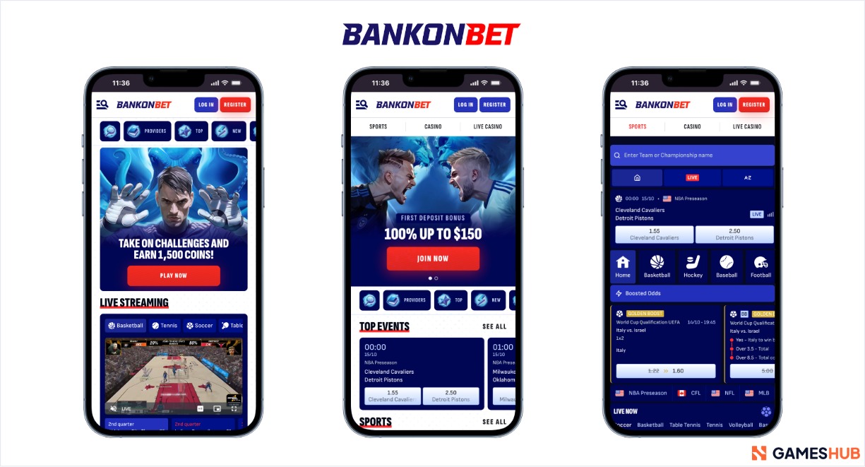 A mobile view of sports betting on BankonBet for Canada