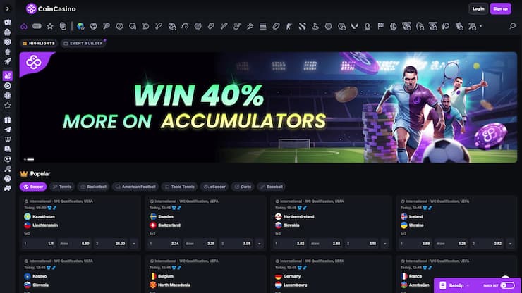 an image of coincasino's accumulators promotional ad