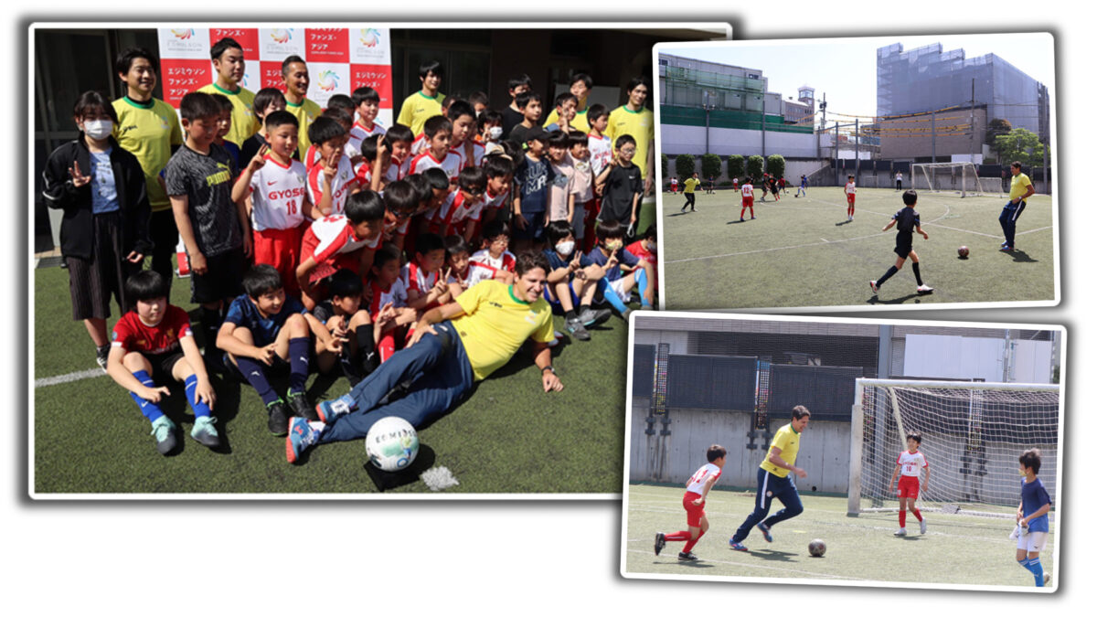 Edmilson coaching a soccer school