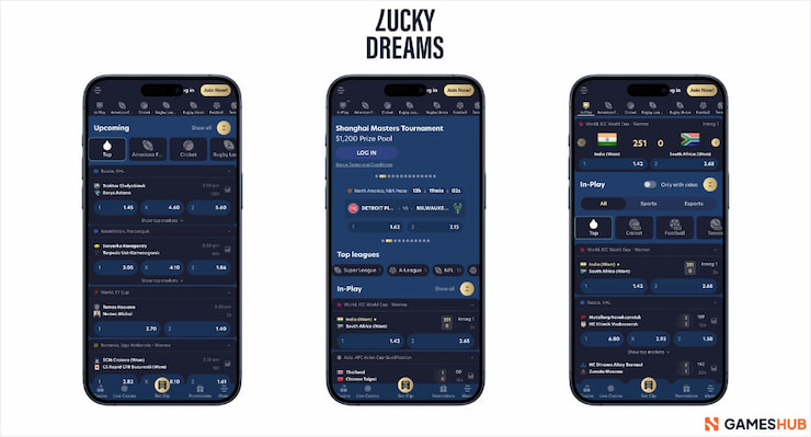 Esports betting lines as seen at the Lucky Dreams CS2 betting site