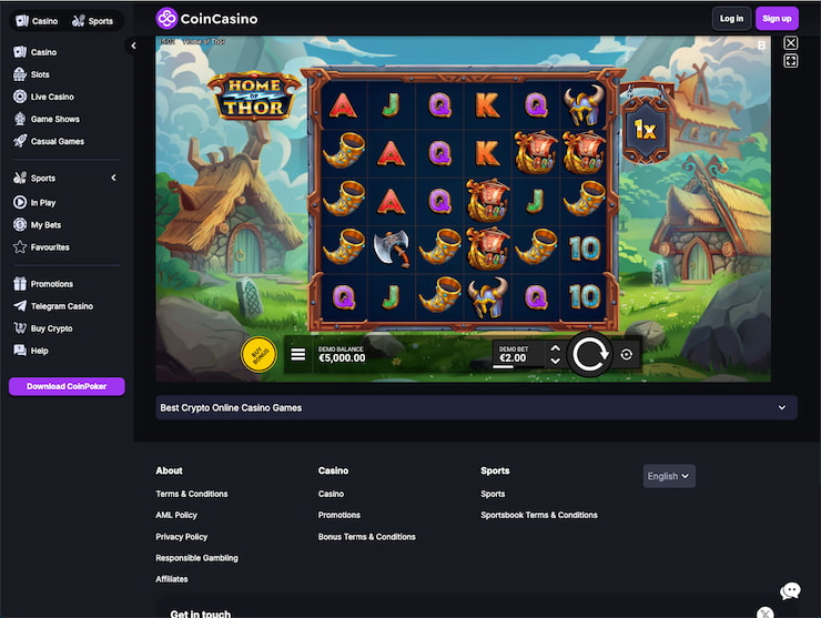Checking out the Home of Thor slot at CoinCasino