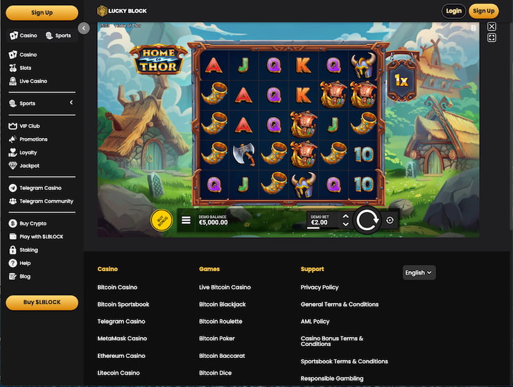 Playing Home of Thor at Lucky Block