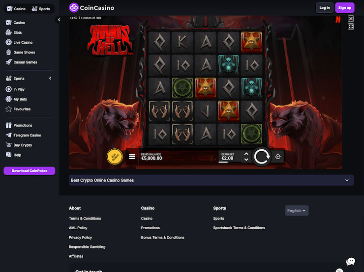 Playing Hounds of Hell at CoinCasino 