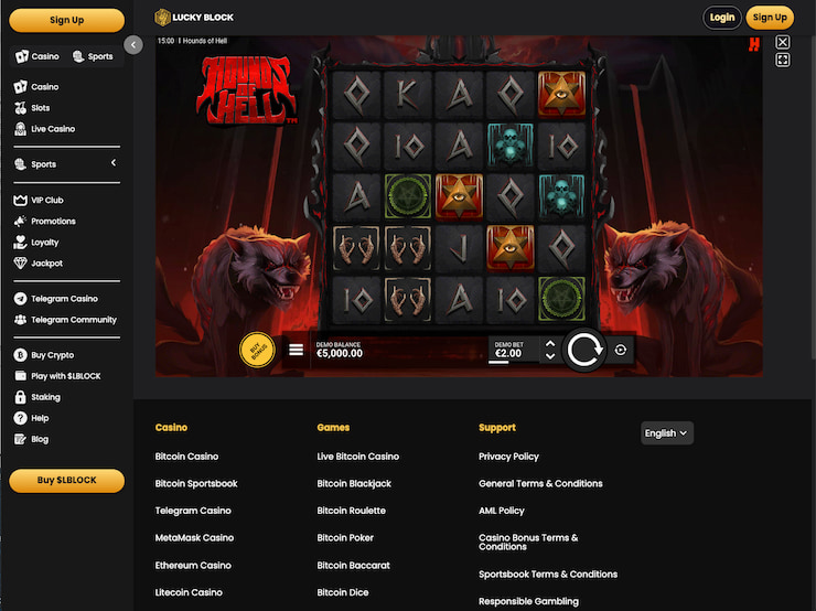 Lucky Block's Hounds of Hell casino