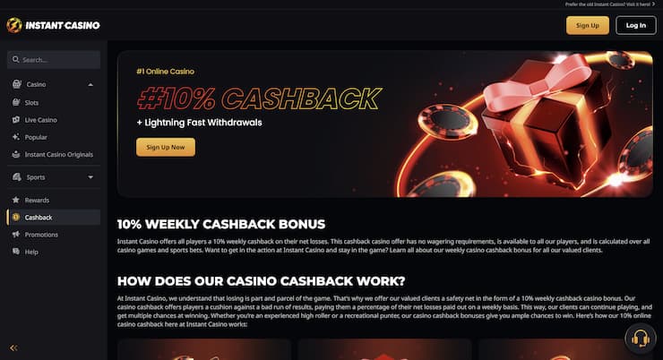 An image of Instant Casino from our Joker Bombs slot review 