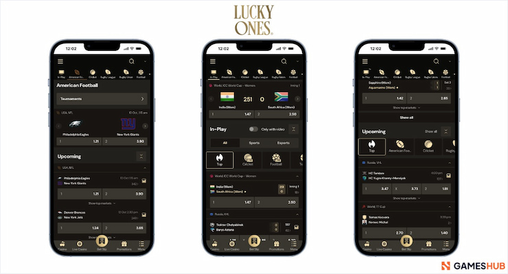 NFL and cricket betting lines as seen at Lucky Ones QLD sports betting site