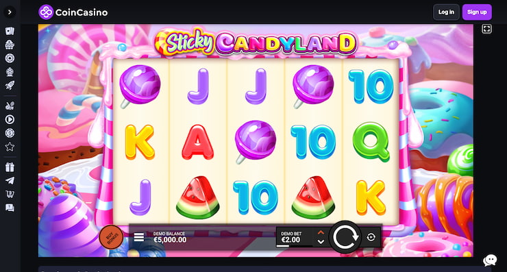 Our reviewer tests the Sticky Candyland slot at CoinCasino