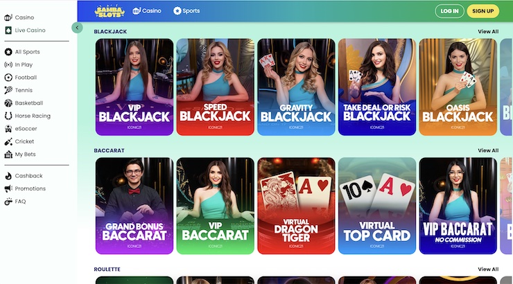 Samba Slots Live Dealer Screenshot