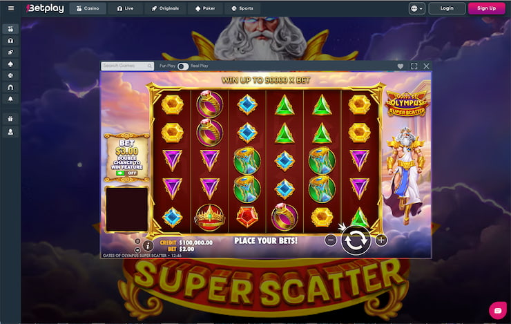 What Gates of Olympus Super Scatter looks like at Betplay