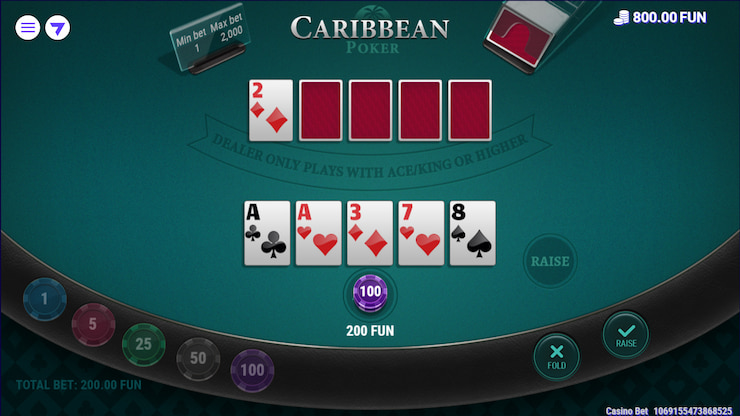 A much closer look at how free Caribbean stud poker is played through a demo version of the game.