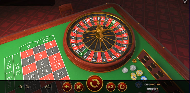 An image which showcases Evoplay's 3D take on the classic free American Roulette format.