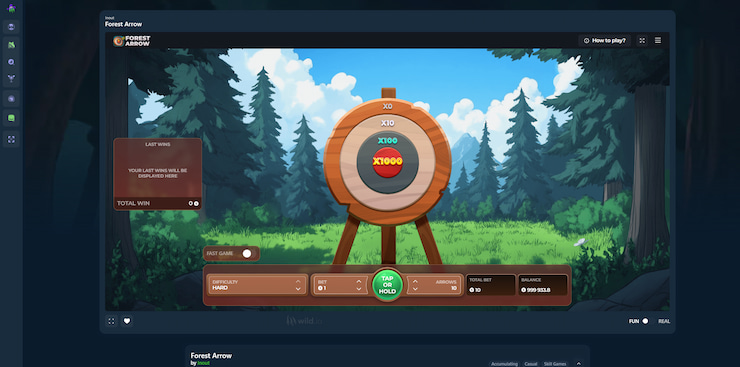 Overview of Wild.io's demo, our top casino pick in this Forest Arrow casino game review.