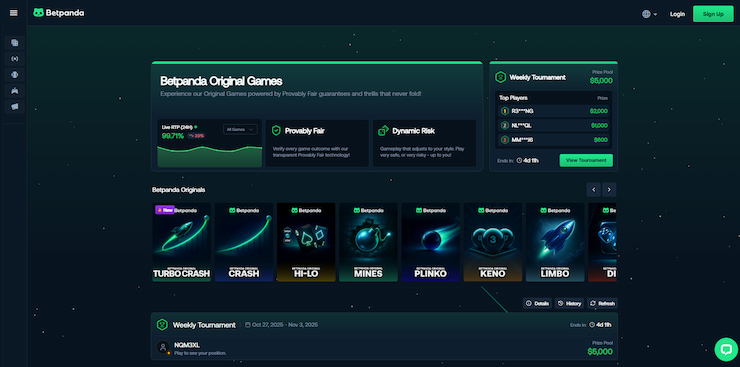 Closer look at the many original games that BetPanda has on offer, including many instant-win releases similar to the Forest Arrow casino game.