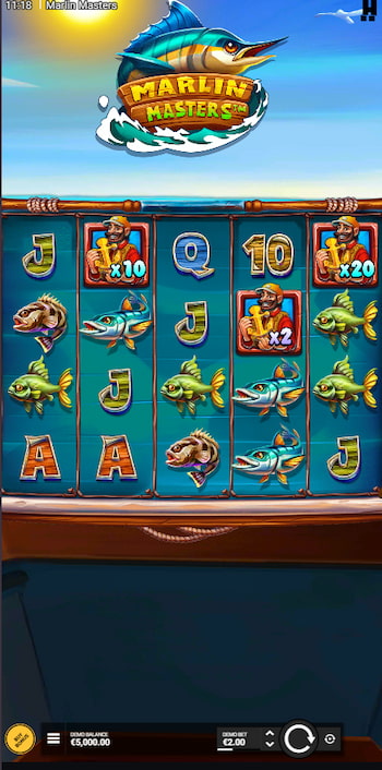 A quick snapshot of a mobile-optimized version of the Marlin Masters game being played