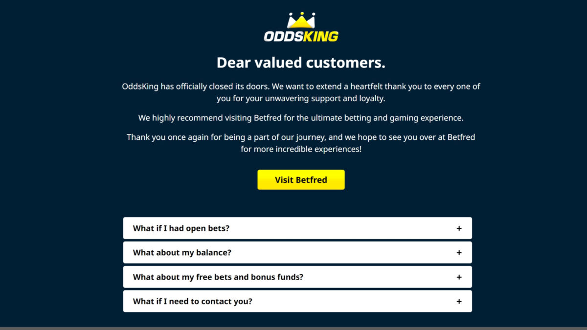 OddsKing Ceased operating