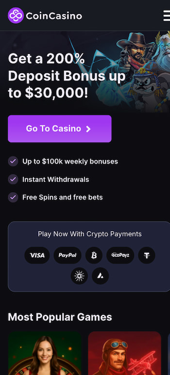 A look at CoinCasino's mobile casino app in South Aftrica