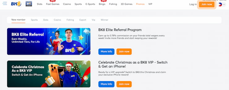 A look at some of the promotions available for Indonesian players at BK8