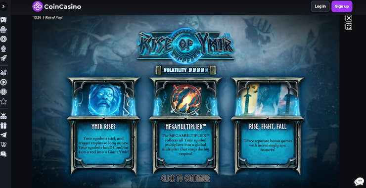 A look at the Rise of Ymir slot at CoinCasino