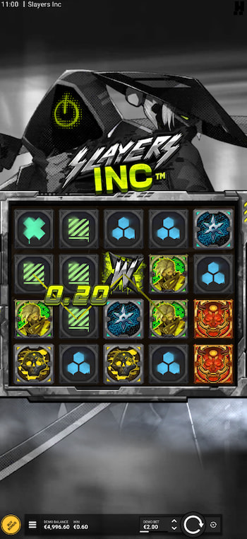 A look at the Slayers Inc slot performance on the Lucky Block mobile app