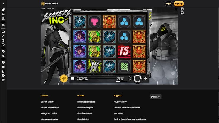 A look at the Slayers in slot free play demo at Lucky Block