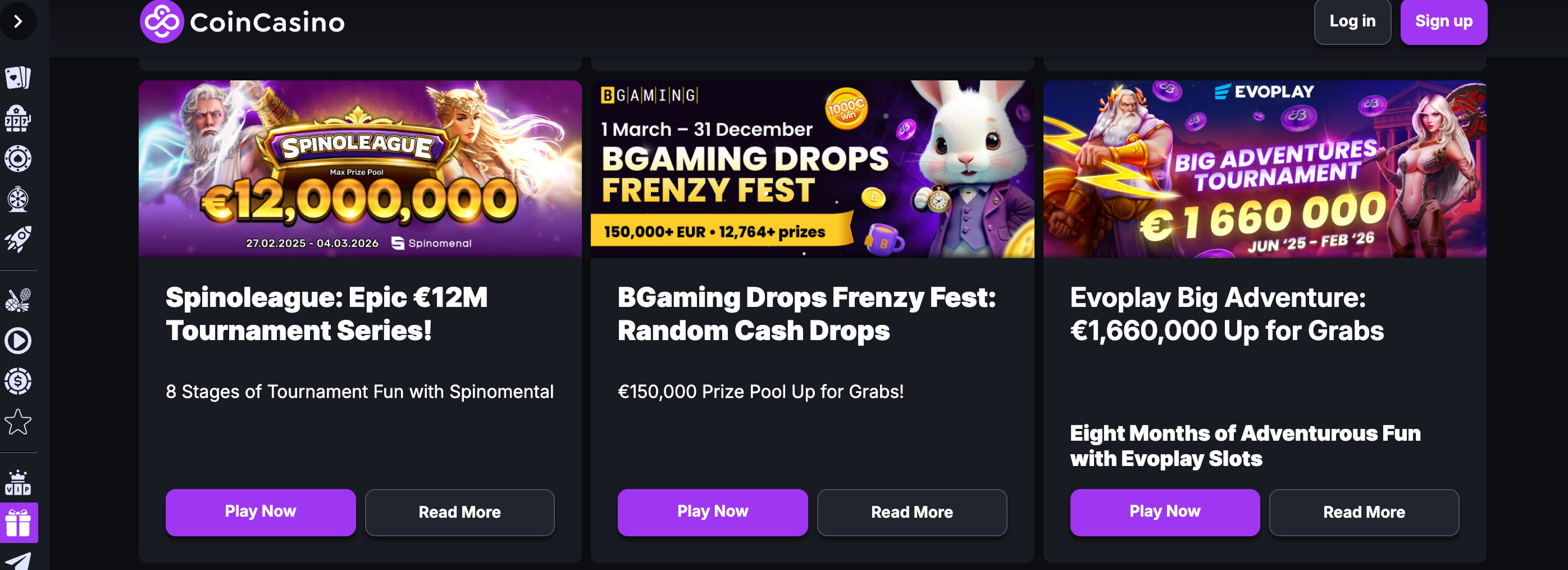 A look at the promotions available at CoinCasino $10 deposit gambling site