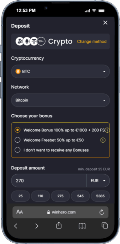 Betaalmethode kiezen winhero
