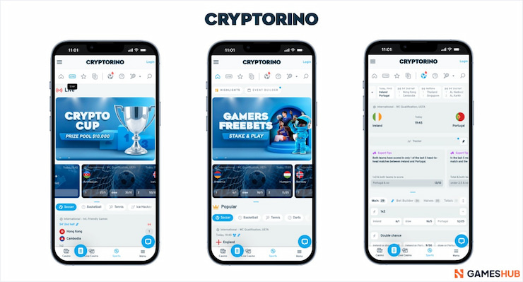 An image featuring the Cryptorino app, a prime place for crypto sports betting