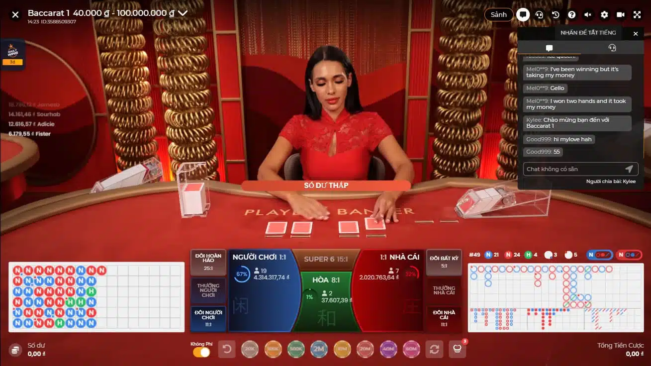 Bắt đầu chơi Baccarat và rút tiền