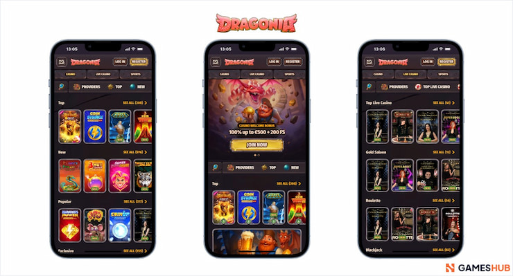 Closer look at Dragonia, our pick for the site to get free spins no deposit bonuses