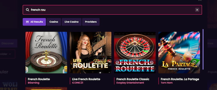 French roulette options at VegasNow