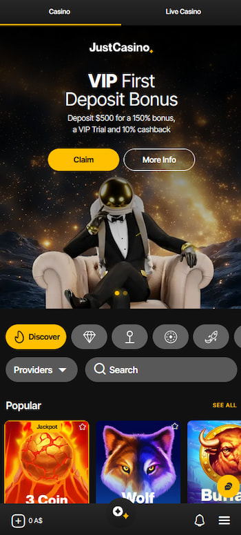 Just Casino Mobile Site