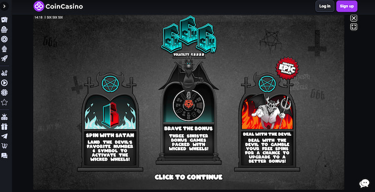 Main features of the SixSixSix slot, as seen at CoinCasino