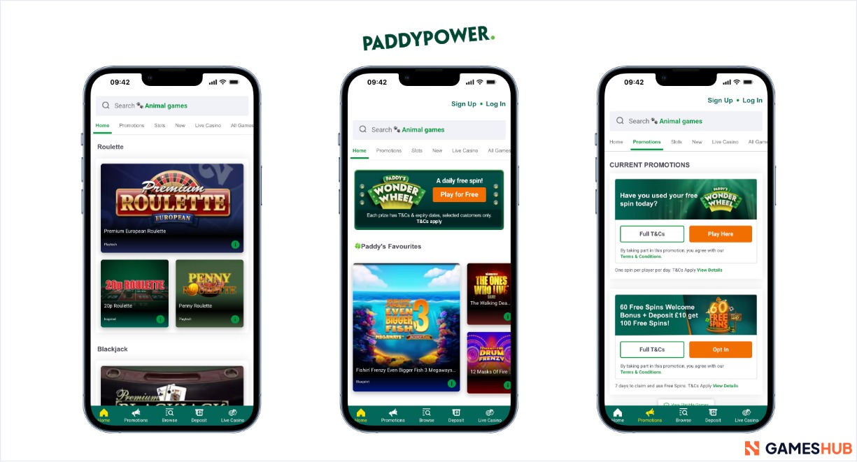 An image of PaddyPower Casino - one of the best casinos not on GamStop that accept PayPal