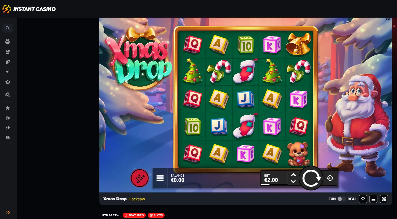 A preview of the Xmas Drop slot game on Instant Casino A preview of the Xmas Drop slot game on Instant Casino