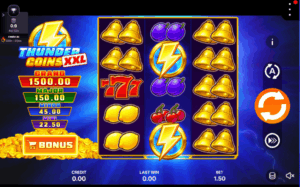 Gameplay of Thunder Coins XXL Hold and Win, available at the best payout online casinos