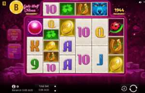 Gameplay of Lady Wolf Moon Megaways, available at the best payout online casinos