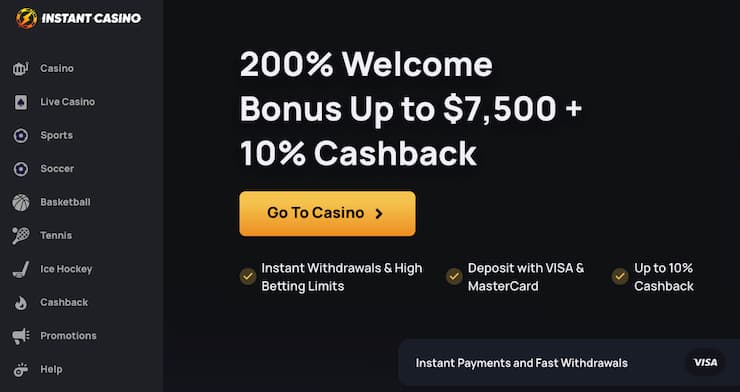 An image of Instant Casino, a leading site to play the SixSixSix slot