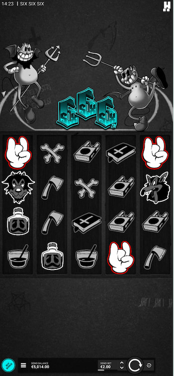 Three matching symbols line up on the SixSixSix slot on mobile at Lucky Block