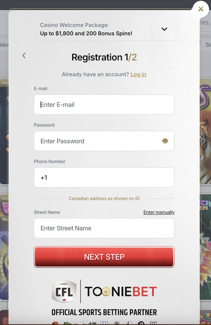 Tooniebet Sign Up Process for Ontario Players