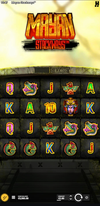 Quick look at Hacksaw Gaming's Mayan Stackways slot being played from a mobile device.