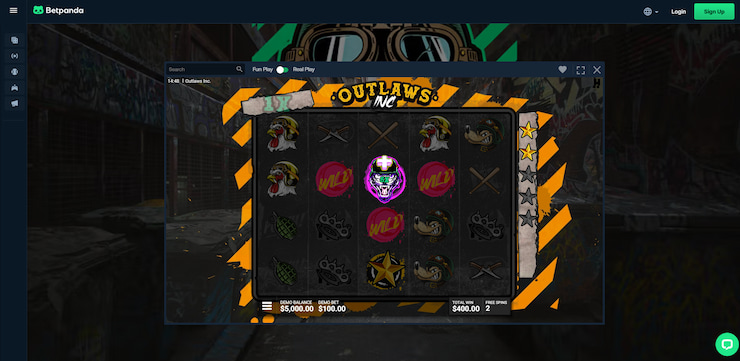 More detailed look at some of Outlaws Inc's bonus features, with multipliers and free spins being landed on the BetPanda site.