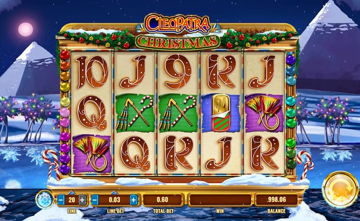 A look at the early rounds of Cleopatra Christmas slot free play