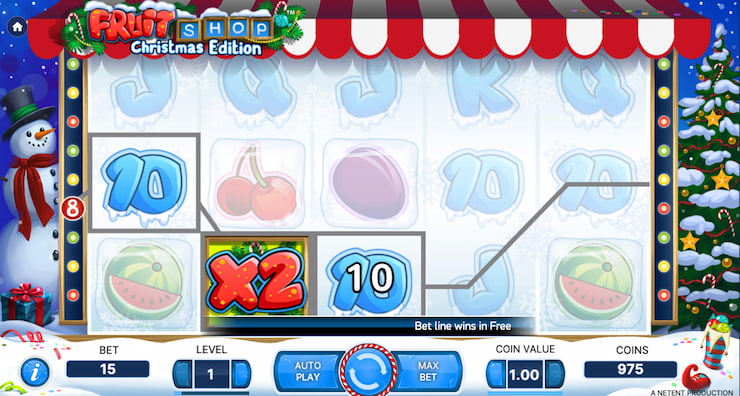 A member of our team tests Fruit Shop Christmas at Betpanda