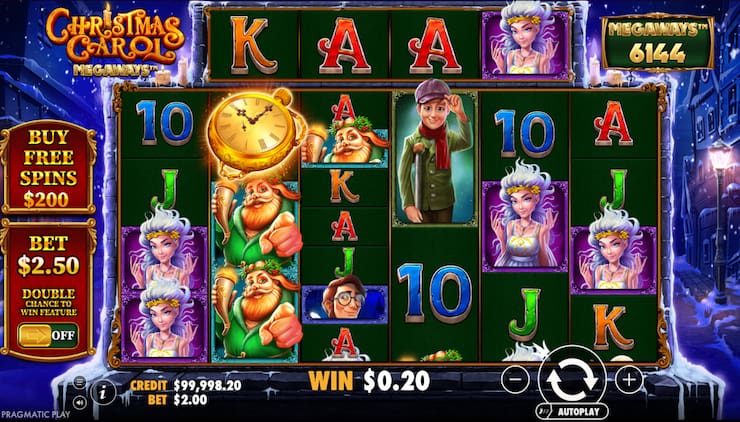 A quick look at the reels and icons on Christmas Carol Megaways